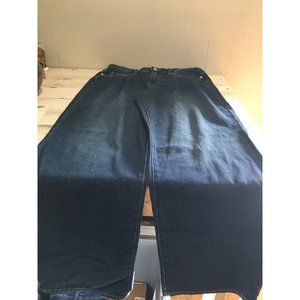 Wonderly woman’s pleated high-rise wide leg dark wash jean size 8R